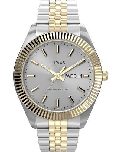 Timex Waterbury Legacy Day-date 41mm Tw2v17400vq Quartz Watch - Metallic