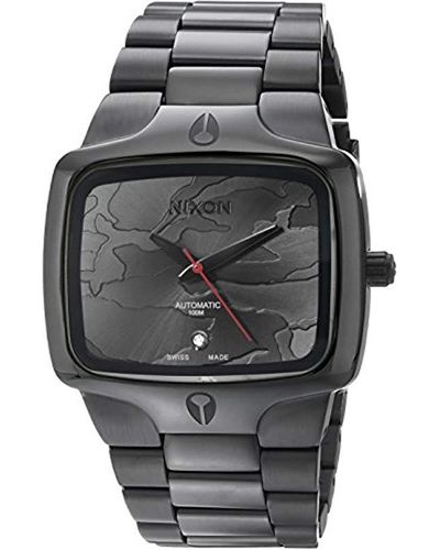 Nixon A3522396-00 Player Analog Swiss Automatic Gray Metal And Stainless Steel Watch