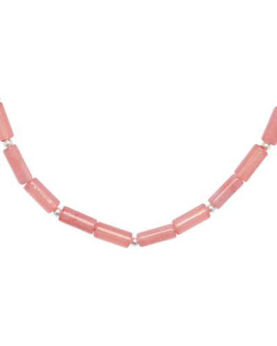 Lucky Brand Pink Beaded Collar Necklace