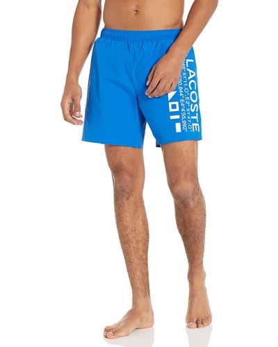 Lacoste Standard Branding Swim Trunks - Blue