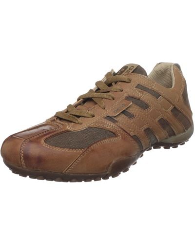 Geox Uomo Wide Snake Lace-up Sneaker,tan/brown,40 Eu/7 M Us