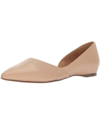 Naturalizer S Samantha Comfortable Pointed Toe D'orsay Slip On Ballet Flat,taupe Beige Leather,7 W Us - Black