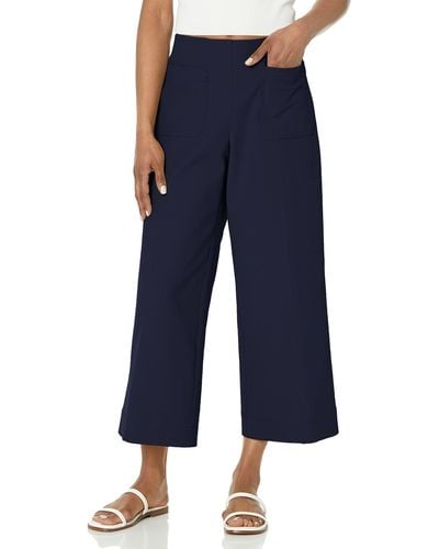 Trina Turk Wide Leg Cropped Pant - Blue