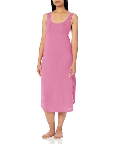 N Natori Tank Gown Length 46",ht Pink Orchid,large