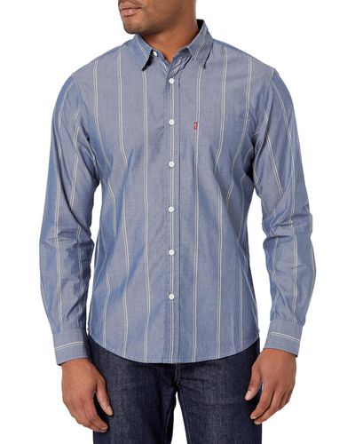 Levi's Classic 1 Pocket Long Sleeve Button Up Shirt, - Blue