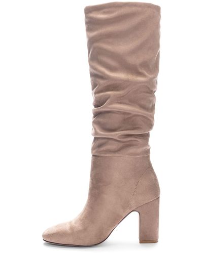 Frankie Croc Embossed Knee Boot (Cream) by Chinese Laundry – theClothesRak