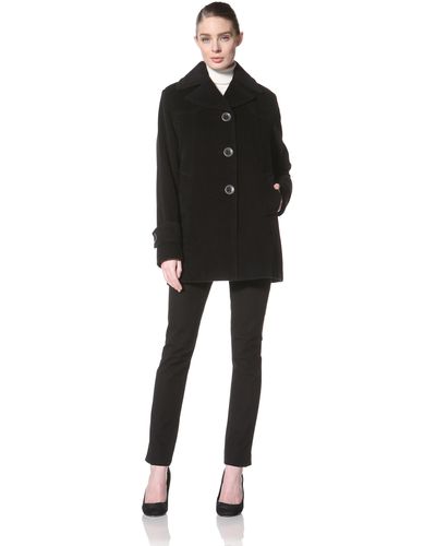 Jones New York Single-breasted Textured Coat - Black