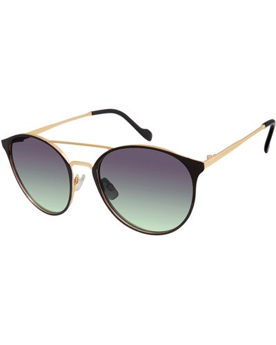 Jessica Simpson J5564 Graceful Round Metal Uv Protective Aviator Sunglasses. Glam Gifts For - Black