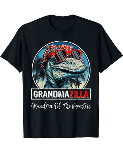 Perry Ellis Grandmazilla Grandma Of The Monster Cool Mothers Day T-shirt - Black