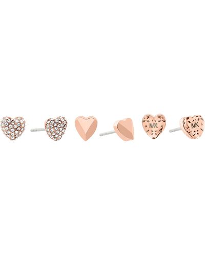 Michael Kors "logo" Logo Love Rose Gold-tone Stud Earrings - Pink