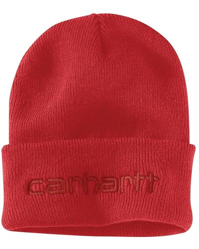 Carhartt Knit Insulated Logo Graphic Cuffed Beanie - Red