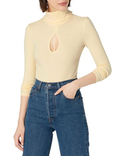 Kendall + Kylie Kendall + Kylie Turtleneck Bodysuit With Keyhole - Blue