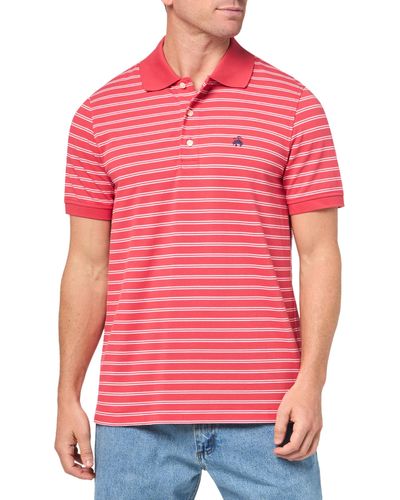 Brooks Brothers Regular Fit Cotton Pique Stretch Logo Short Sleeve Polo Shirt - Red