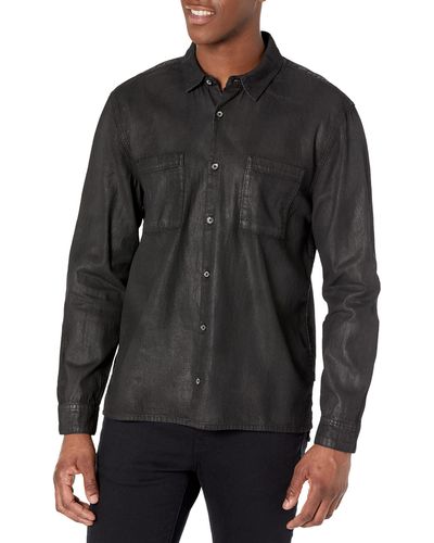 John Varvatos Cole Regular Fit Long Sleeve Shirt - Black