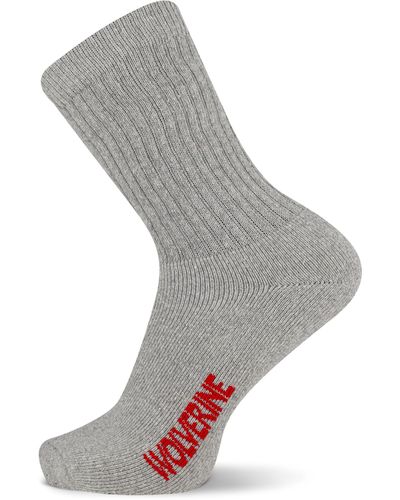 Wolverine 4 Pack Crew Rib Stay Up Top Band Socks - Gray