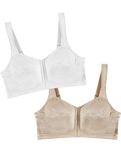 Playtex 18 Hour Extra Back Support Front Close Wireless Bra Use52e With 2-pack Option - White