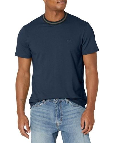 Lacoste Short Sleeve Fancy Crew Neck T-shirt - Blue