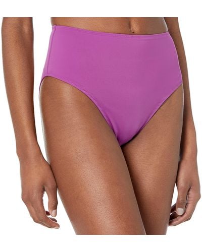 Amazon Essentials High Waist High Leg Bikini Bottom - Purple