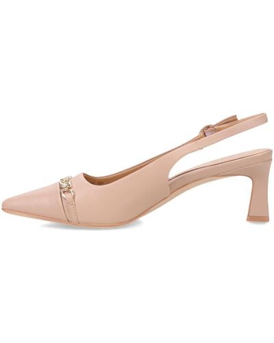 Naturalizer S Dovey Pointed Toe Slingback Heels Warm Fawn Tan Leather 12 W - Pink