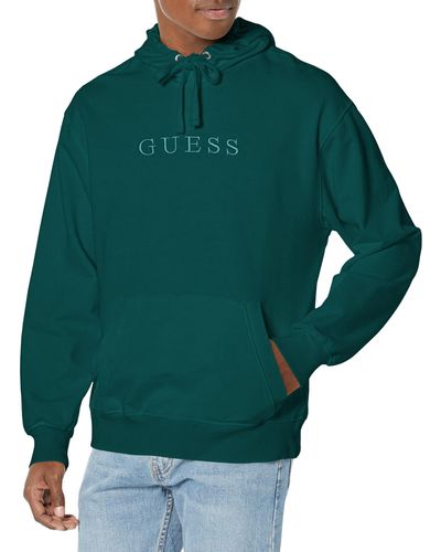 Guess Finch Terry Washed Hoody - Green