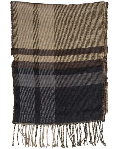 Dockers Plaid To Solid Reversible Woven Scarf - Gray