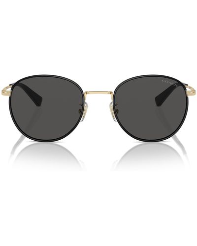 COACH Hc7163 Round Sunglasses - Black