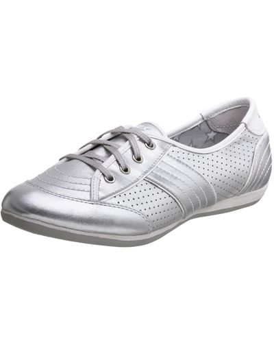 Geox Glow Ballerina Sneaker,silver/white,38 Eu - Multicolor