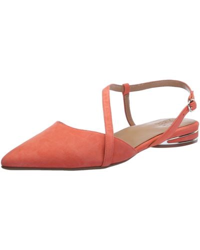 Naturalizer S Hawaii Pointed Toe Slingback Flats Apricot Blush Suede 10 M - Red