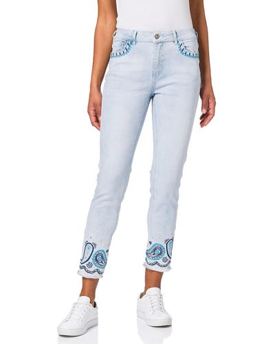 Blue Desigual Pants, Slacks and Chinos for Women | Lyst