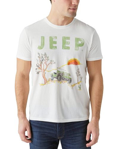 Lucky Brand Short Sleeve Jeep Art Graphic Tee - White