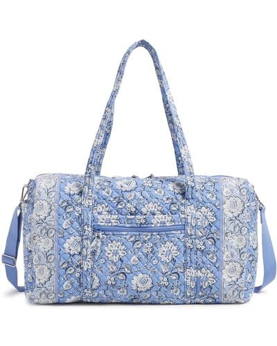 Vera Bradley Cotton Large Travel Duffle Bag - Blue