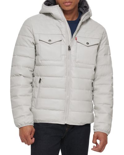 Levi's 2-pocket Stretch Quilted Puffer - Gray