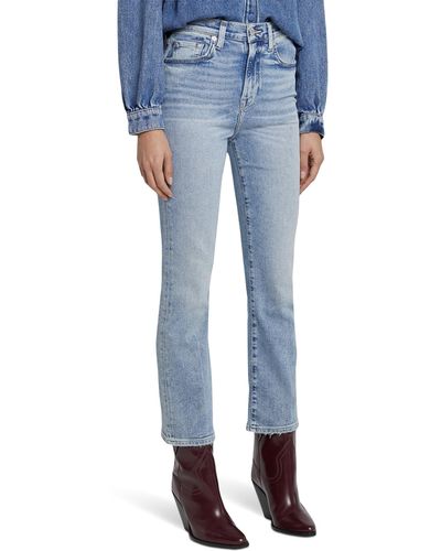 7 For All Mankind High-waisted Slim Kick Fit Jeans In Must - Blue