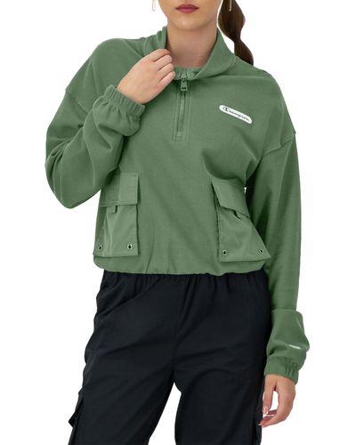 Champion , Campus, Pique 1/4 Zip Pullover, Jacket With Pockets For , Nurture Green, X-large