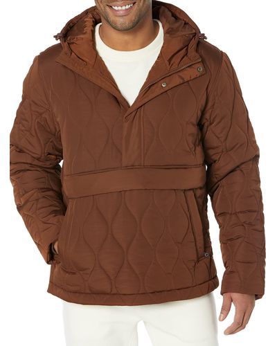 Amazon Essentials Recycled Polyester Anorak Puffer - Brown
