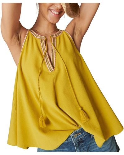 Lucky Brand womens Sleeveless Scoop Neck Swing Cami Top Blouse, Multi,  X-Small US at  Women's Clothing store