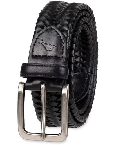 Tommy Bahama Stretch Leather Belt - Black