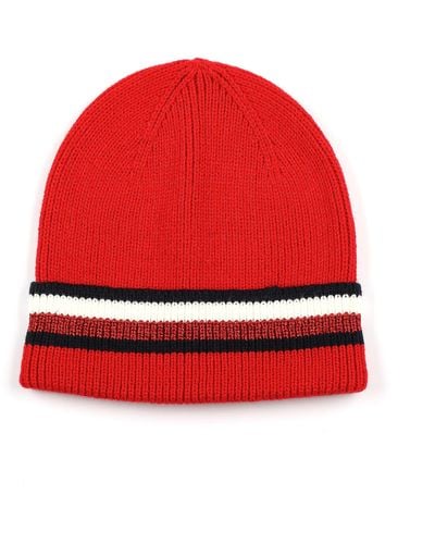 Tommy Hilfiger Metallic Stripe Cuff Hat - Red