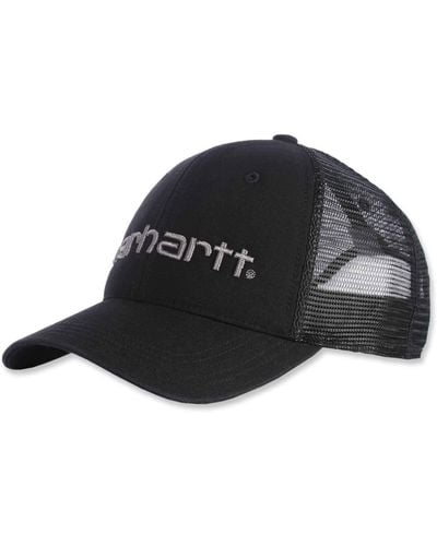 Carhartt Mens Canvas Mesh-back Logo Graphic Baseball Caps - Black