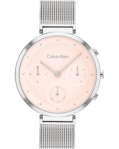 Calvin Klein Quartz 25200286 Stainless Steel And Mesh Bracelet Watch - White
