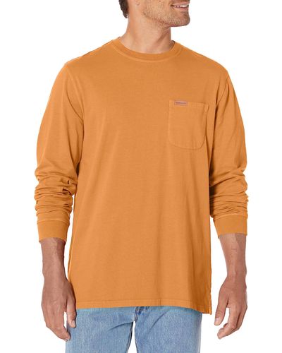 Pendleton Long Sleeve Premium Deschutes Pocket T-shirt - Orange