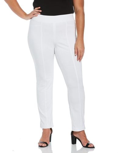Rafaella Solid Supreme Stretch Pant With Pull-on Waistband - White