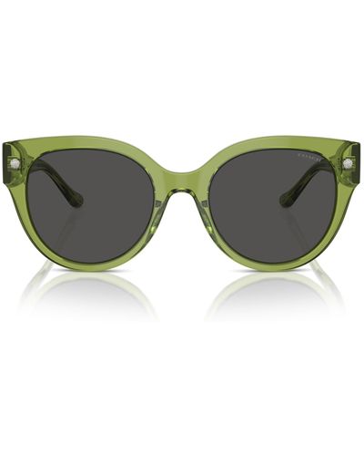 COACH Hc8393u Universal Fit Round Sunglasses - Green