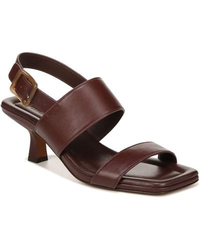 Vince S Cira Slingback Square Toe Sandals Oxblood Red Leather 5.5 M - Brown