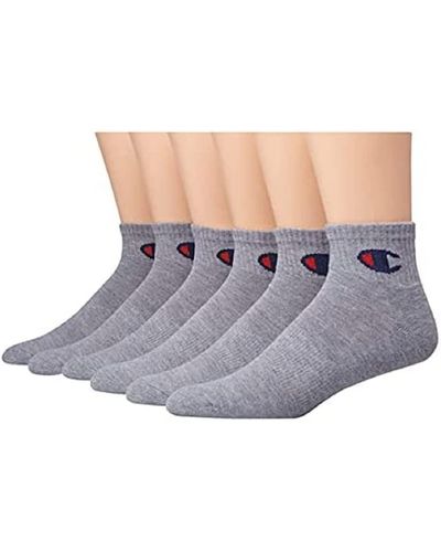 Champion Double Dry 6-pair Pack Cotton-rich Low Cut Socks in Black for Men