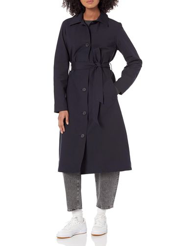 Amazon Essentials Relaxed-fit Water Repellant Trench Coat - Blue