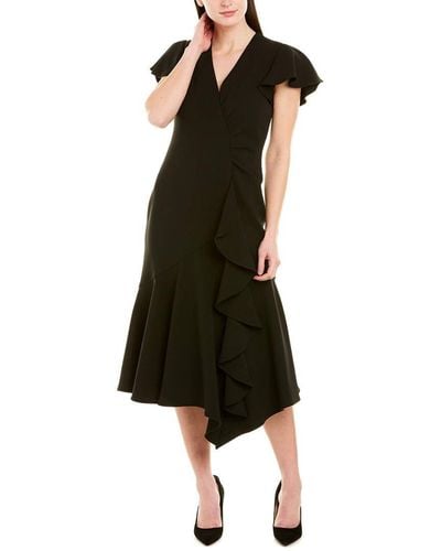 Shoshanna Adrina Ruffle Flare Dress - Black
