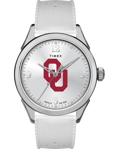 Timex Collegiate Athena 40mm Watch – Oklahoma Sooners With Light Blue Silicone - Gray