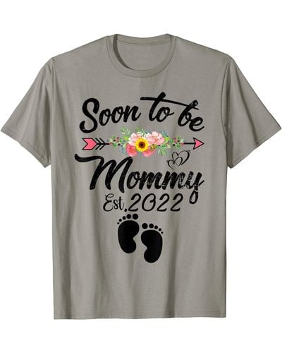 Birkenstock Soon To Be Mommy 2022 Mother's Day First Time Mom Pregnancy T-shirt - Gray