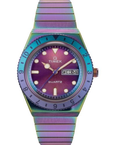 Timex Analog Quarz Uhr mit Edelstahl Armband TW2W41100VQ - Lila